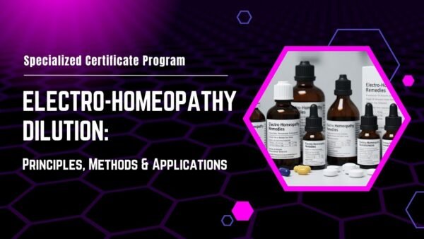 Electro-Homeopathy Dilution: Principles, Methods & Applications